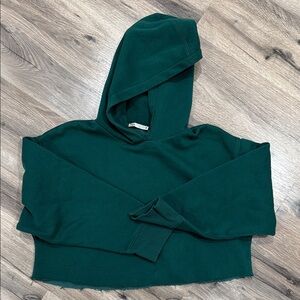 Green Cropped Hoodie